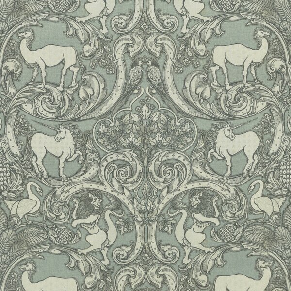 HOUSE Llewelyn-Bowen Menagerie Artois Printed Fabric Powder blue