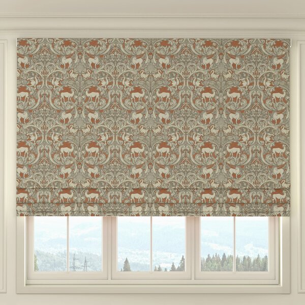 HOUSE Llewelyn-Bowen Menagerie Artois Printed Made To Measure Roman Blind Scarlet