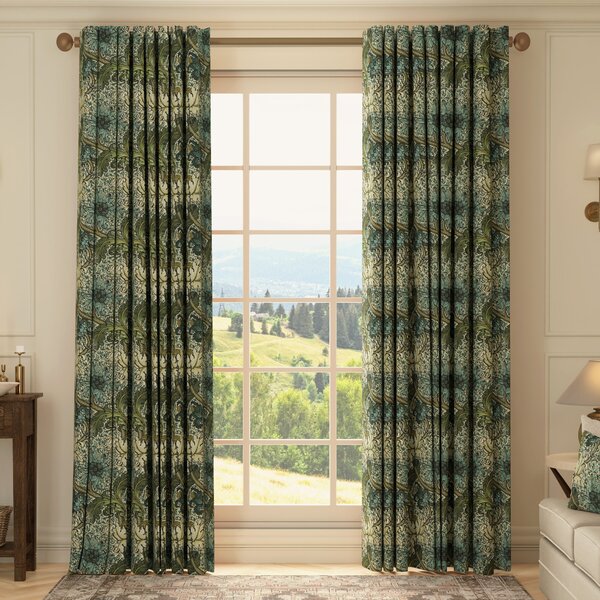 HOUSE Llewelyn-Bowen Morris Major Printed Made To Measure Curtains Glacier