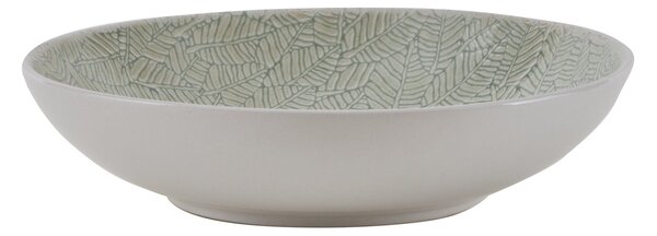 Reactive Leaf Pasta Bowl Green and White