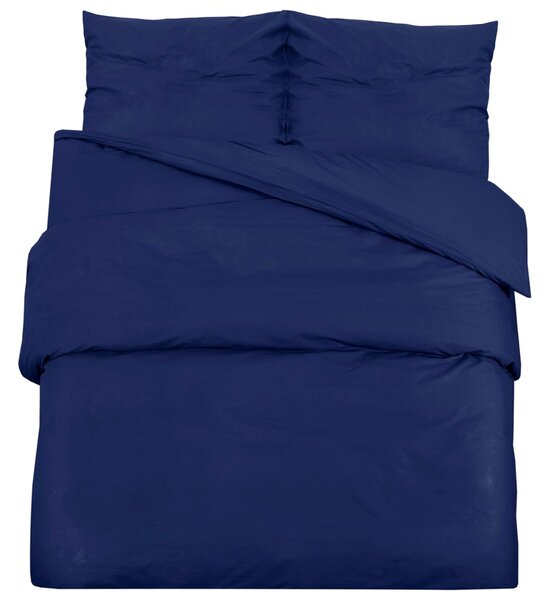 Duvet Cover Set Navy Blue 225x220 cm Light-weight Microfiber