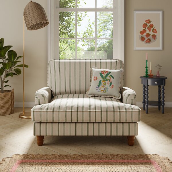 Beatrice Folkstone Stripe Snuggle Chair Folkstone Stripe Olive