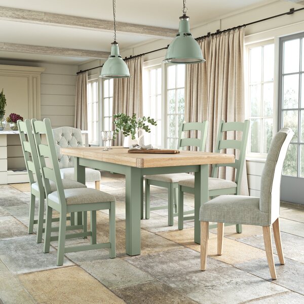 Salcombe 4-6 Seater Extendable Dining Table Green