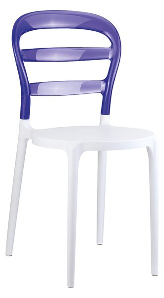 Tribi Stacking Side Chair - White/Violet Transparent