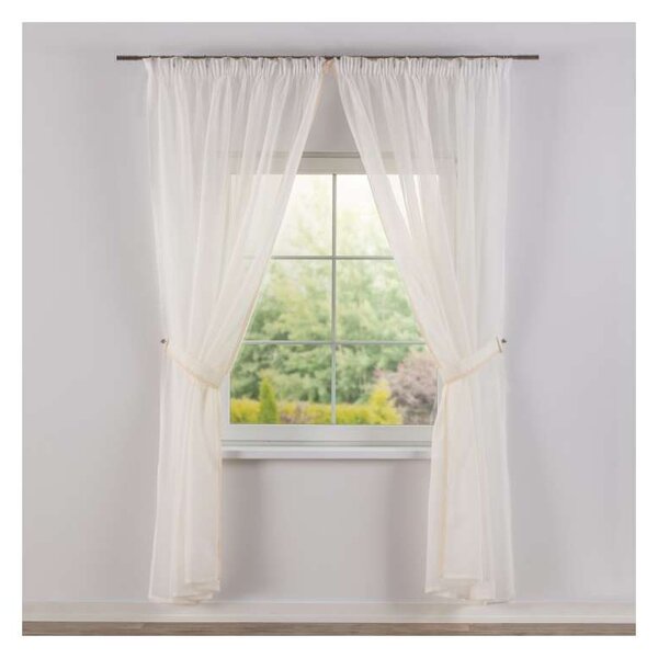 Lily voile net curtains with lace trim - Set of 2