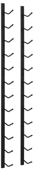 Wall Mounted Wine Rack for 12 Bottles Black Iron