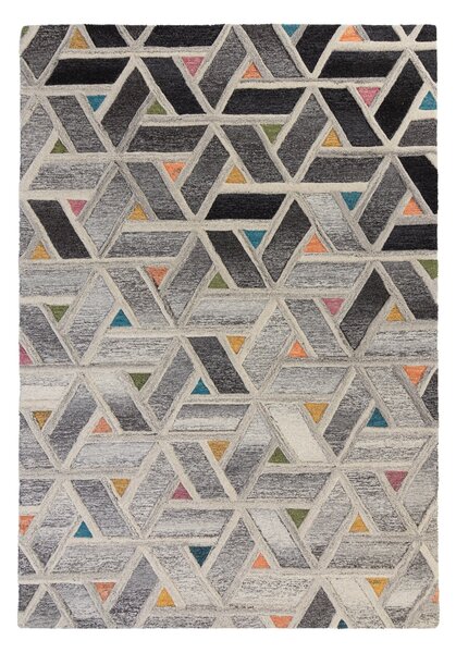 River Geometric Rug Grey