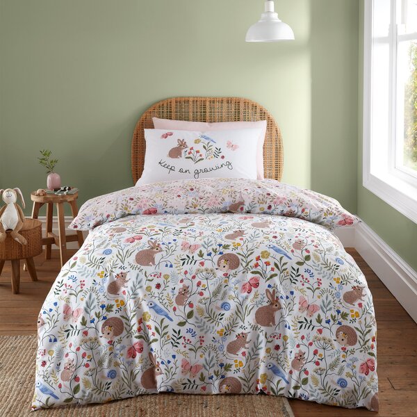 RHS Garden Animals Reversible Duvet Cover and Pillowcase Set MultiColoured