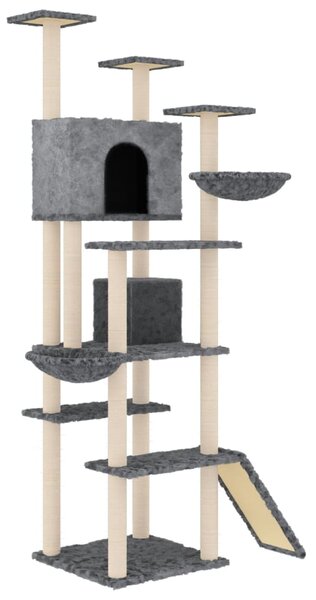 Cat Tree with Sisal Scratching Posts Dark Grey 191 cm