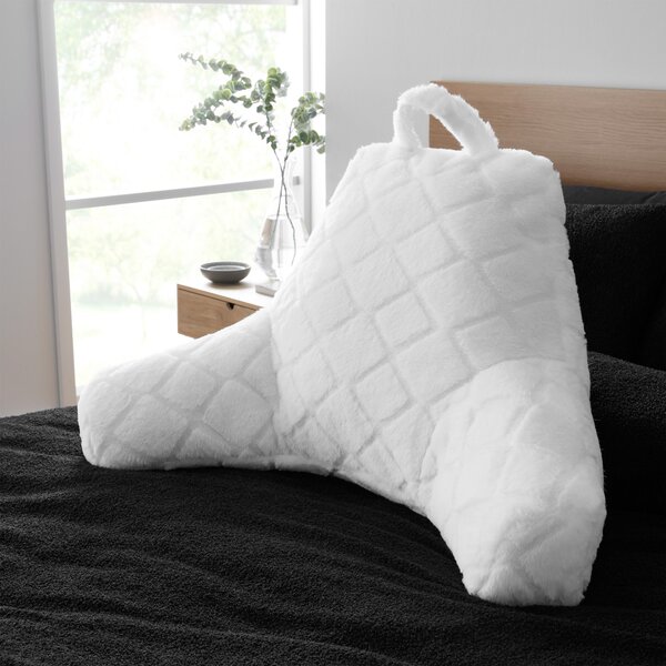 Catherine Lansfield Cosy Diamond Faux Fur Cuddle Filled Cushion White