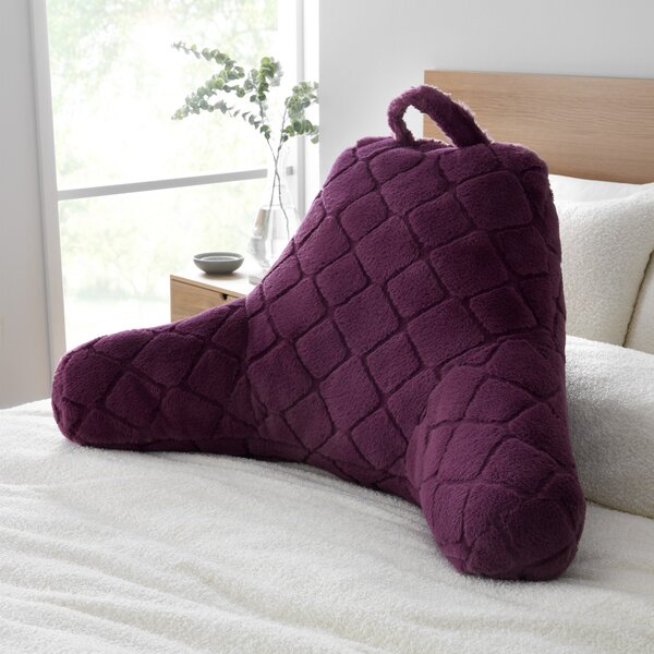 Catherine Lansfield Cosy Diamond Faux Fur Cuddle Filled Cushion Plum