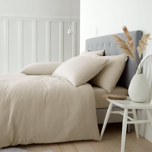 Catherine Lansfield Brushed Cotton Soft and Cosy Duvet Cover Bedding Set Cream