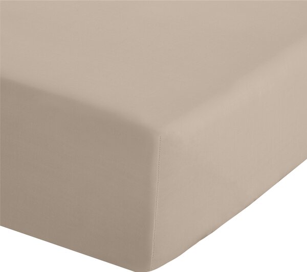 Catherine Lansfield Easy Iron Percale Extra Deep Bed Linen Fitted Sheet Natural