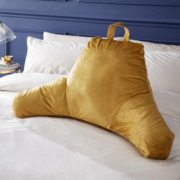 Catherine Lansfield Kingsley Matt Velvet Support Filled Cushion Ochre