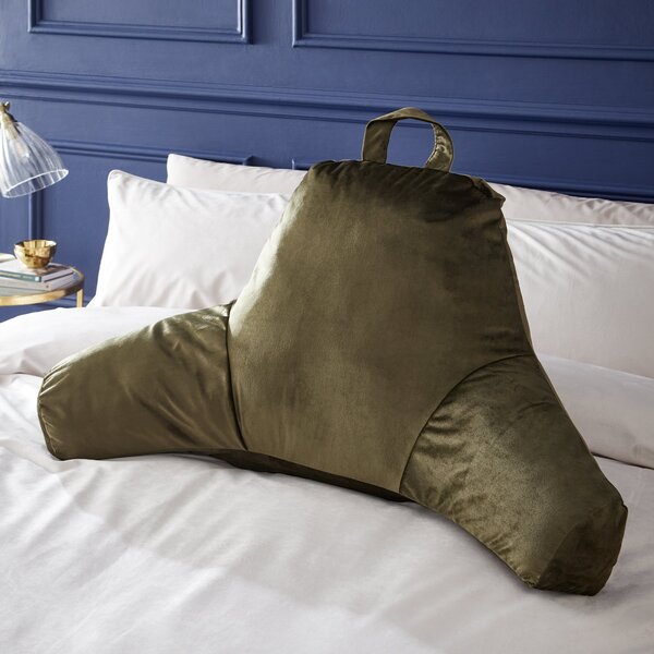 Catherine Lansfield Kingsley Matt Velvet Support Filled Cushion Olive