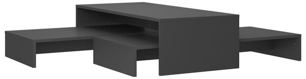 Nesting Coffee Table Set Grey 100x100x26.5 cm Engineered Wood