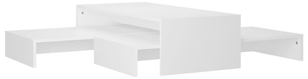 Nesting Coffee Table Set White 100x100x26.5 cm Engineered Wood