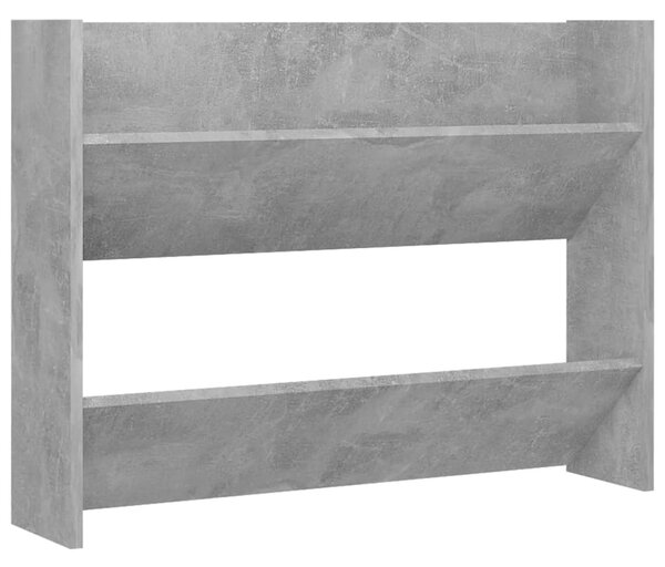 Wall Shoe Cabinet Concrete Grey 80x18x60 cm Engineered Wood