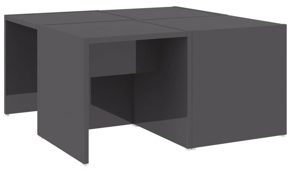 Coffee Tables 4 pcs High Gloss Grey 33x33x33 cm Engineered Wood