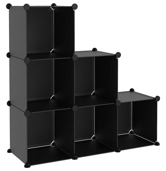 Storage Cube Organiser with 6 Cubes Black PP