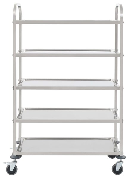 5-Tier Kitchen Trolley 107x55x147 cm Stainless Steel