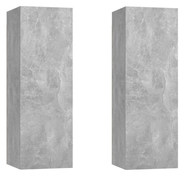 TV Cabinets 2 pcs Concrete Grey 30.5x30x90 cm Engineered Wood