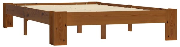 Bed Frame without Mattress Light Brown Solid Pine Wood 120x200cm