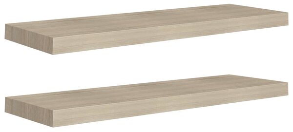 Floating Wall Shelves 2 pcs Oak 80x23.5x3.8 cm MDF