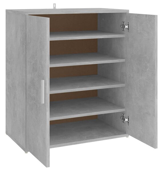 Shoe Cabinet Concrete Grey 60x35x70 cm Engineered Wood