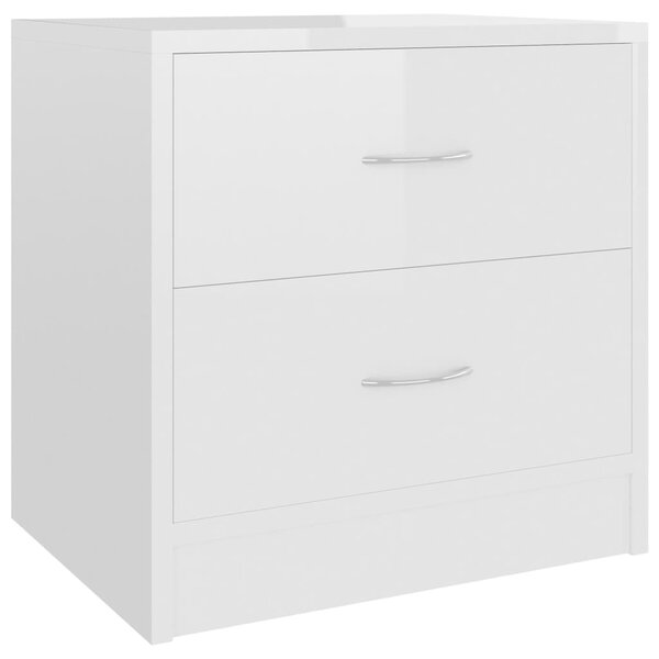 Bedside Cabinet High Gloss White 40x30x40 cm Engineered Wood