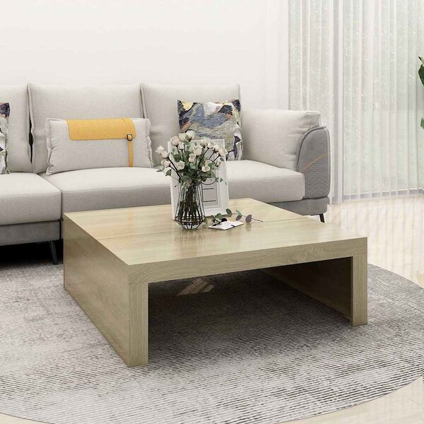 Coffee Table Sonoma Oak 100x100x35 cm Engineered Wood