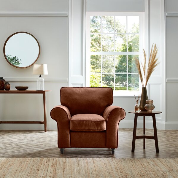Rosa Faux Leather Armchair Soft Faux Leather Chocolate