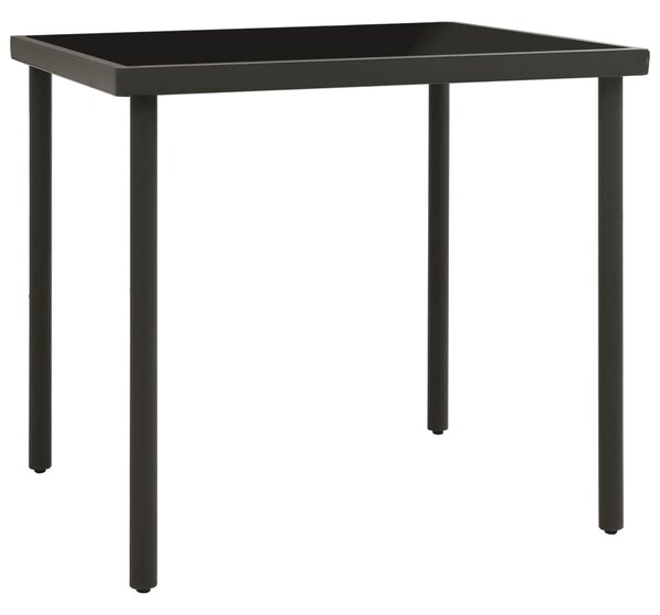 Outdoor Dining Table Anthracite 80x80x72 cm Glass and Steel