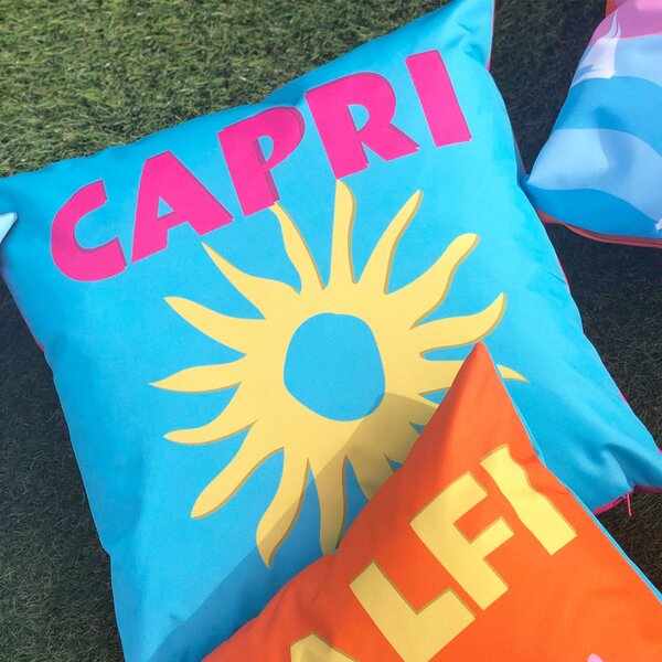 Furn. Capri Outdoor Cushion Pink/Blue