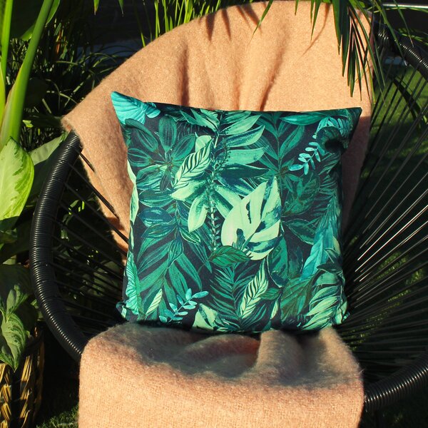 Furn. Psychedelic Jungle Outdoor Cushion Green