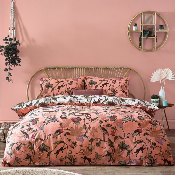 Furn. Wildlings Blush Duvet Cover and Pillowcase Set Pink