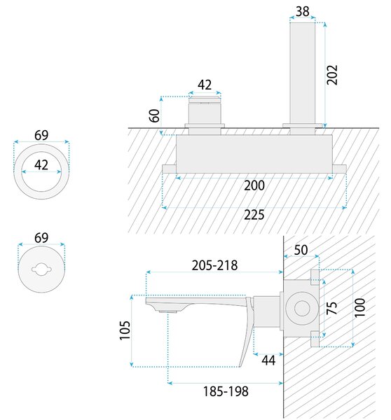Concealed washbasin mixer REA VISION Titan + BOX