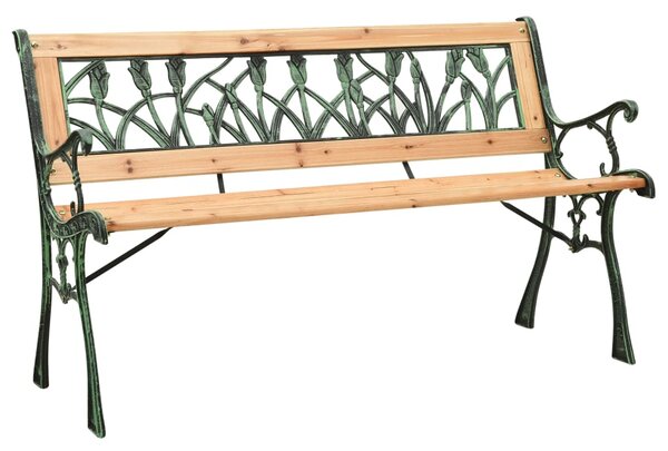 Garden Bench 122 cm Cast Iron and Solid Firwood