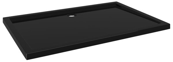 Rectangular ABS Shower Base Tray Black 80x120 cm