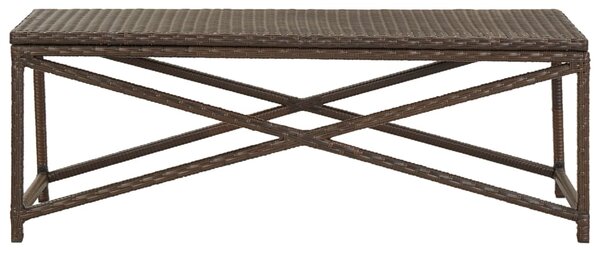 Garden Bench 120 cm Poly Rattan Brown