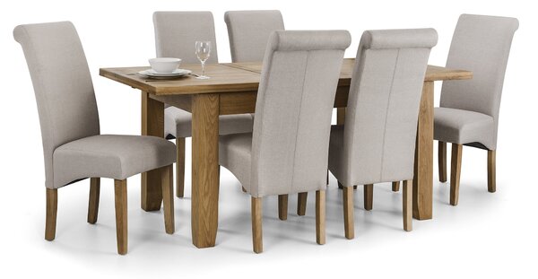 Astoria Dining Table and 6 Rio Chairs Set Mid Oak (Brown)
