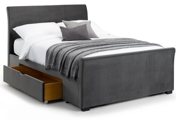 Capri Bed Frame with Drawers Grey