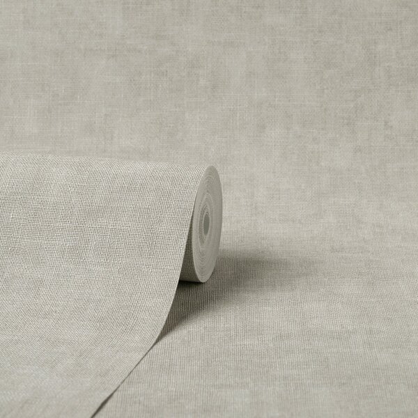 Milano Hessian Stone Vinyl Wallpaper Grey