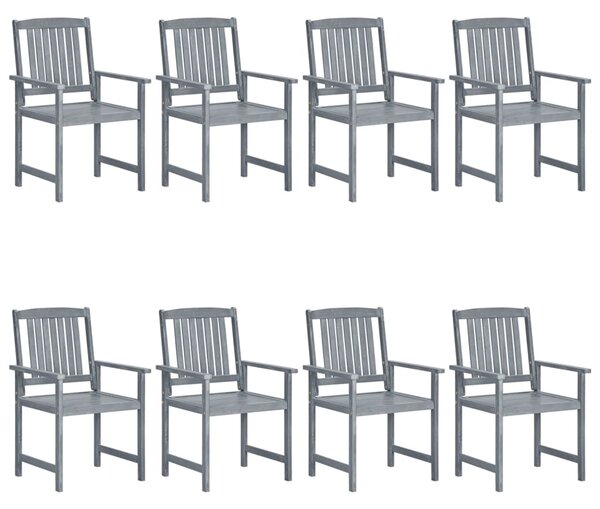 Garden Chairs 8 pcs Solid Acacia Wood Grey