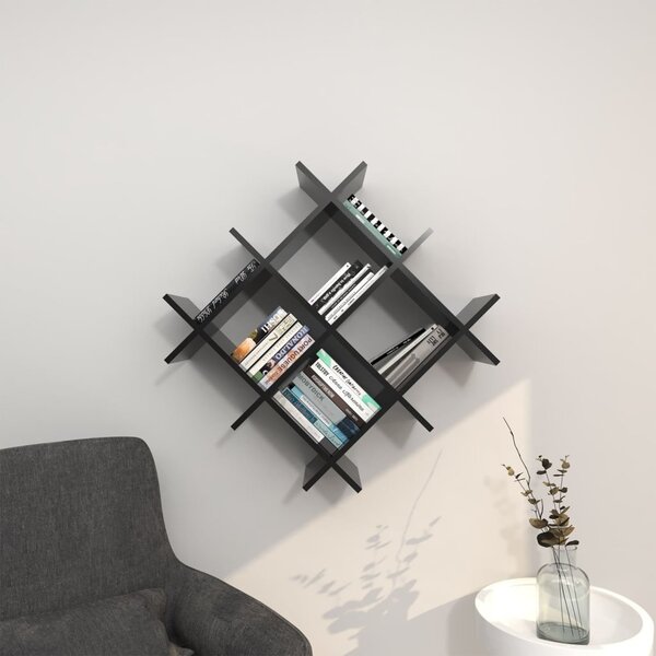 Homemania Wall Shelf Farley 75x27x75 cm Black