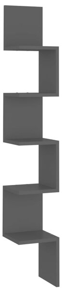 Wall Corner Shelf Black 20x20x127.5 cm Engineered Wood