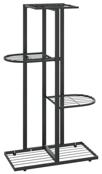 4-Floor Flower Stand 43x22x76 cm Black Metal