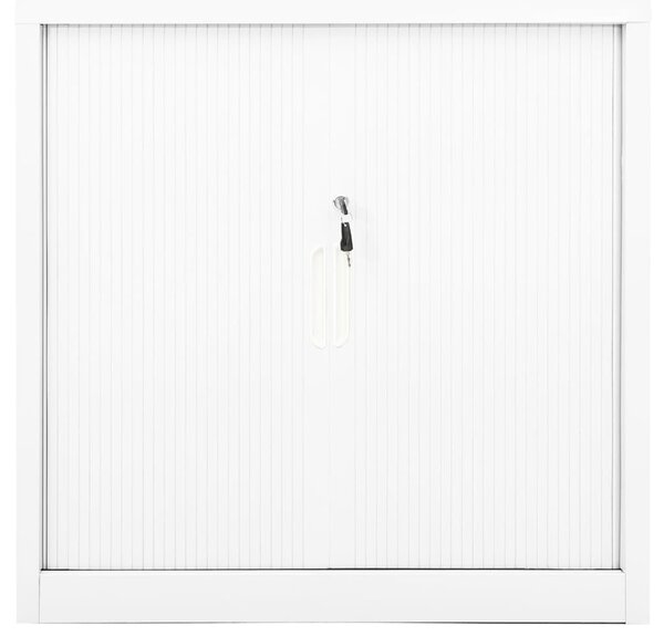 Sliding Door Cabinet White 90x40x90 cm Steel