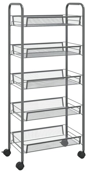 5-Tier Kitchen Trolley Grey 46x26x105 cm Iron