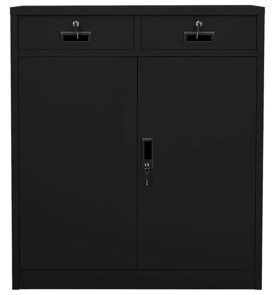 Office Cabinet Black 90x40x102 cm Steel